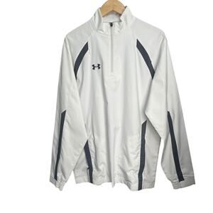 UNDER ARMOUR Essential White & Gray 1/4 Zip Golf Jacket Men's Size Medium‎